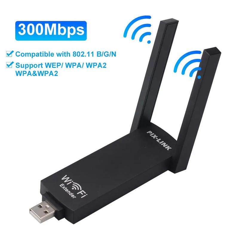 USB WiFi Signal Extender Amplifier with Double Antenna MT7628K LV - UE02 300Mbps 802.11n 0