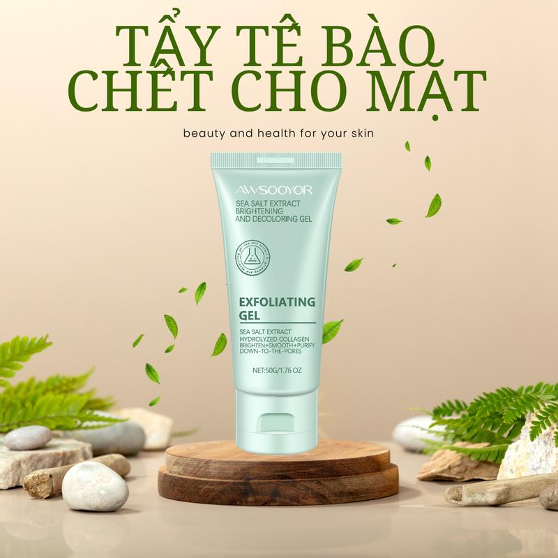 Chlorella Exfoliating dành cho mặt tẩy tế bào chết AWSOOYOR Kiểm soát dầu Làm sạch sâu Tẩy tế bào chết thu nhỏ lỗ chân lông Tươi mới | Phù hợp với mọi loại da cho nam và nữ