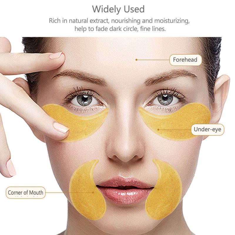 Gold Collagen Eye Masks 60PCS - Anti-Aging, Dark Circle Reducer, Hydrating Skincare for EyesTopeng Mata Emas Kolagen 60PCS - Anti-Penguburan, 6