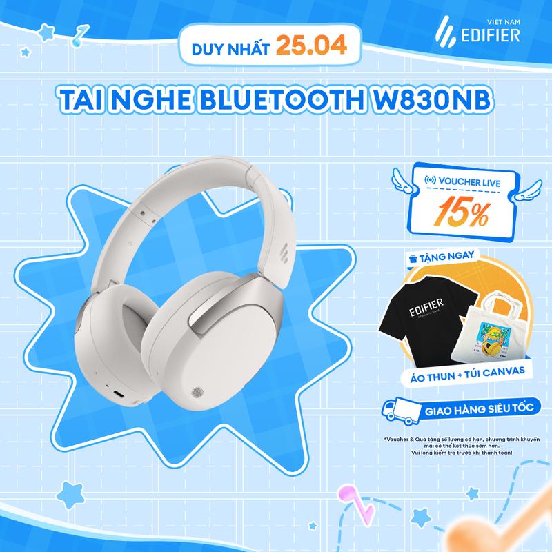 Tai nghe chụp tai Bluetooth 5.4 EDIFIER W830NB Chống ồn chủ động ANC | Hi-Res Audio | Pin 96h | Bảo Hành 12 Tháng  Nghe Nhạc