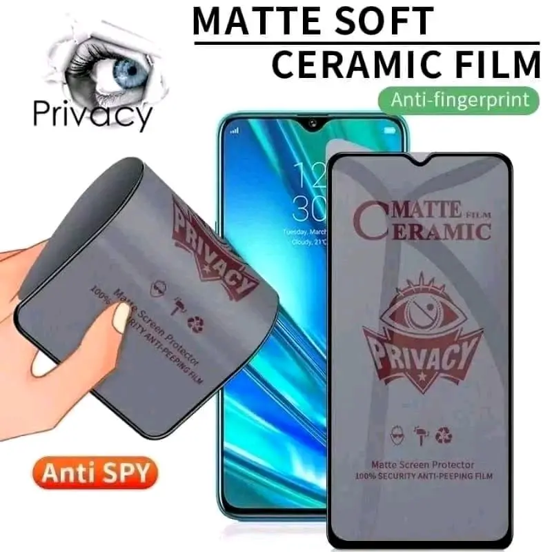 Untuk Infinix Hot 9 Play / 10 Play / 11 Play Anti Gores Spy Ceramic Anti Privasi Full Layar Anti Kepo Anti Pecah
