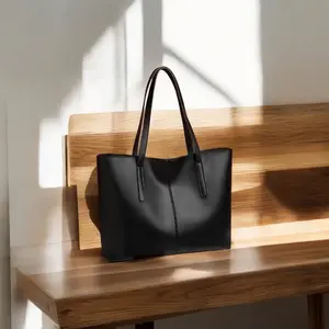 AURORA Tas Wanita Bahan Kulit Sintetis Kapasitas Besar Totebag Hitam Elegan dan Fungsional totebag AURORA