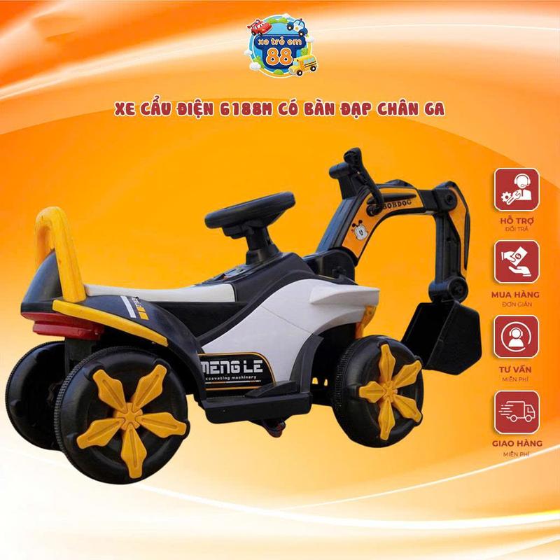 Xe Cần Cẩu Múc Chạy Điện Ắc Quy 6188 Đồ Chơi Toy Pin Ô Tô
