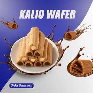 Wafer KALIO / Snack Biskuit Coklat kalio stick/snack rasasusu/camilan cokelat/jajanan murah/camilanRamadhan/hadiah Batang cokelat panjang dengan sudut cokelat berisi isian/kue kering berbentuk balok Kelio Pisket Kering dengan Rendah dan Coklat
