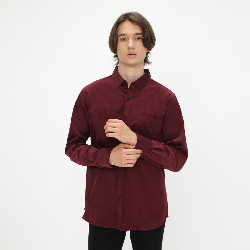 HELTEN Kemeja Corduroy Warna Kubus Gold Maroon Biru Mint Army Abu  Navy Hitam Putih Krem Coklat Muda Hijau Tua Lengan Panjang Comfort Slim Varian Warna Pria Baju Katun Kantor Casual Distro 8