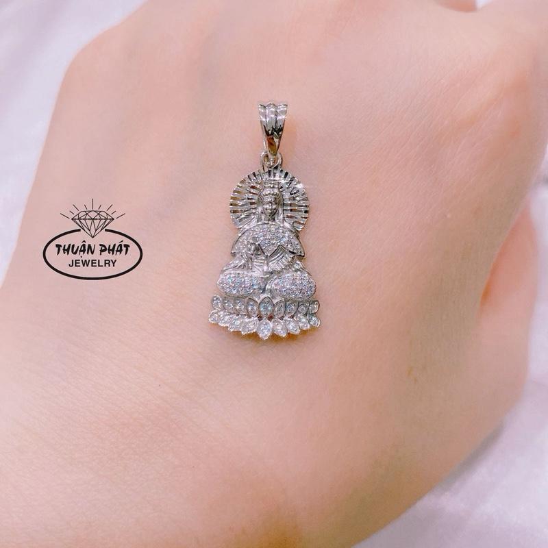 Phụ Kiện Mặt Dây Chuyền MM022 Mặt Mẹ Phật Bà  Ngồi Đính Tấm Đeo Cổ Sang Trọng Trang Sức Bạc Ý Xi Bạch Kim - Bạc Thuận Phát Women