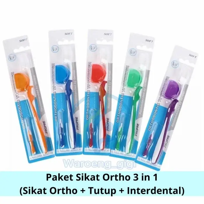 Sikat Gigi Ortho Behel Orthodontik 3in1 Sikat Ortho+Tutup+Interdental