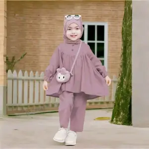 Terlaris No 1 Setelan muslim anak perempuan DANIA 1-6 tahun free hijab