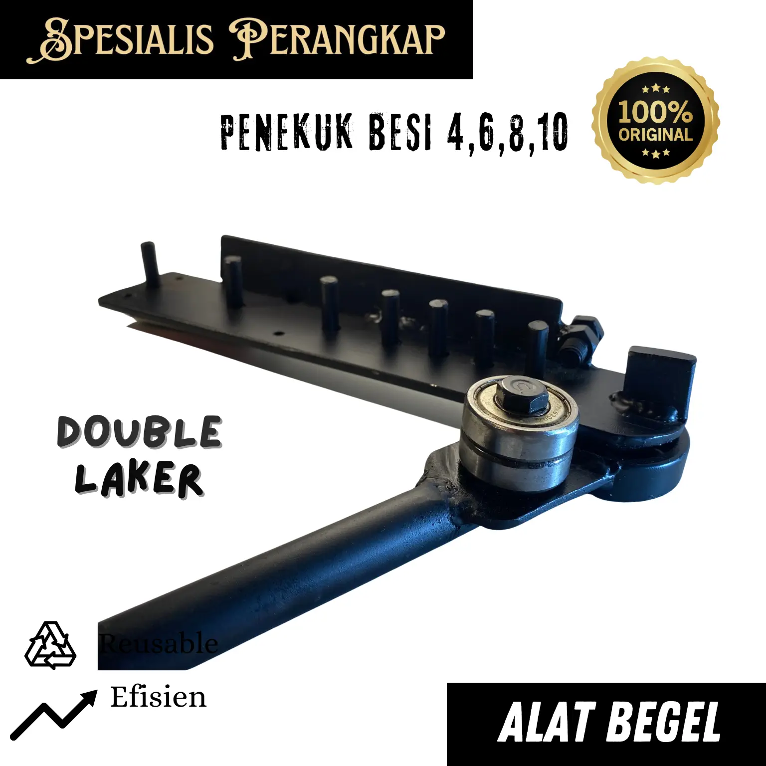 Alat Penekuk Besi Beton 4-12mm Bahan Besi Berkualitas | Penekuk Behel Manual Kualitas Tinggi