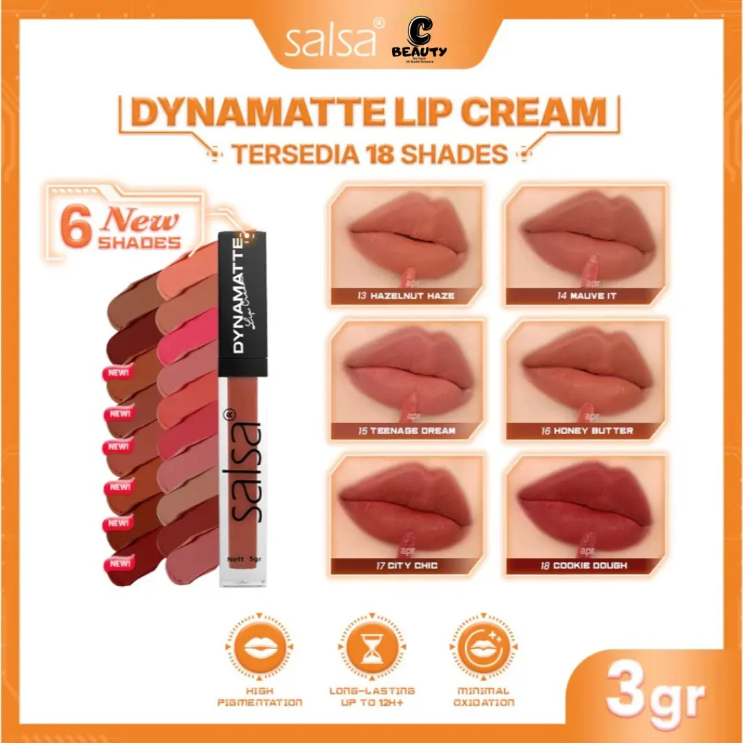 SALSA Dynamatte Lip Cream - Matte Lip Cream | Warna Intense dan Tahan Lama | Matte Finish | Ringan | Kissproof