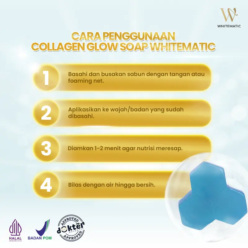 [PROMO 1 SABUN COLLAGEN] WHITEMATIC COLLAGEN GLOW SHOP 90GR 5