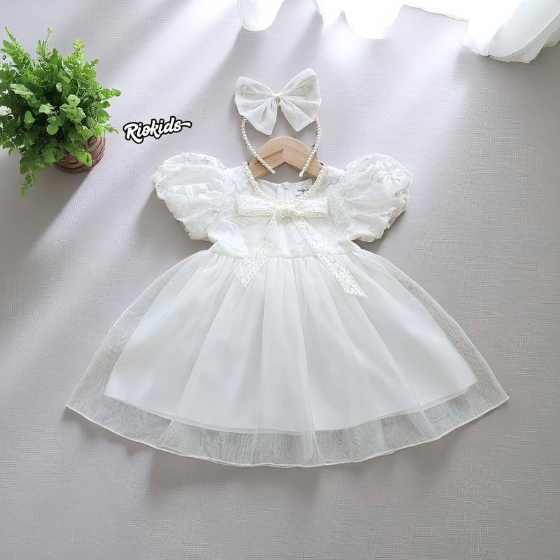  TT17 Váy công chúa ren trắng cho Bé gái Trẻ sơ sinh 3-28kg 