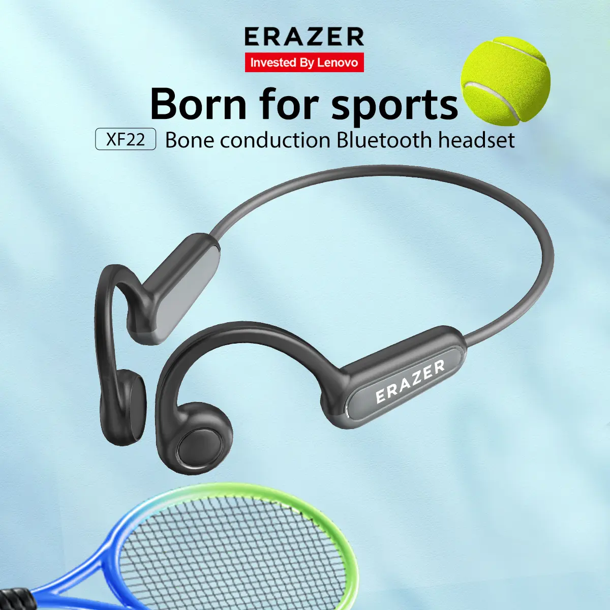 ERAZER XF22 Headset Bluetooth Konduksi Tulang IPX5 Tahan Air Earphone Olahraga Profesional