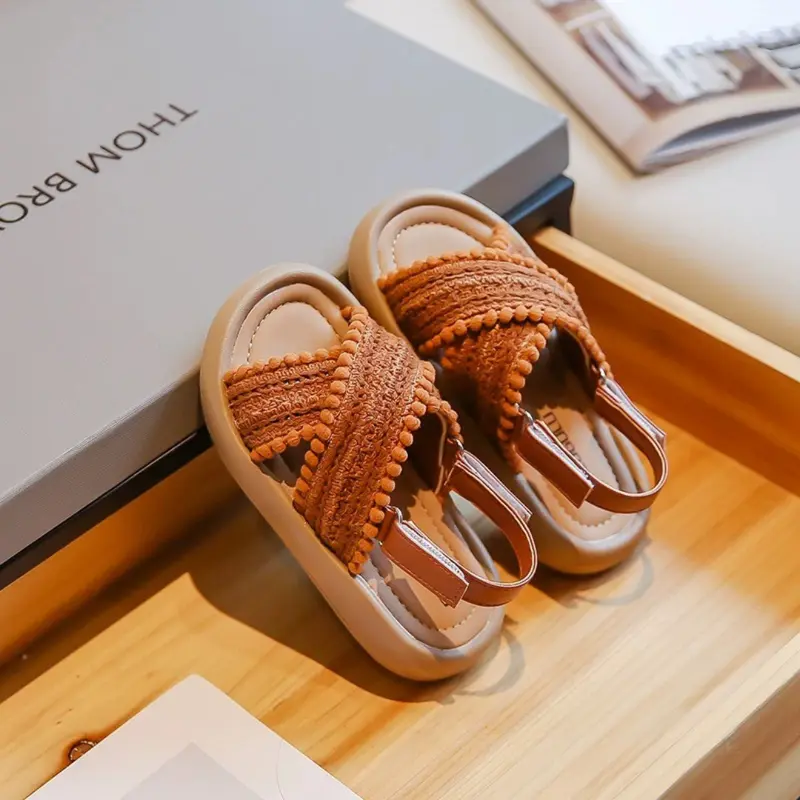 [Brandedbaby] 21-37 Sandal Casual Anak Perempuan Sandal Slop Anak Slip On Tali Velcro Sepatu Fashion Kaki Nyamain 5