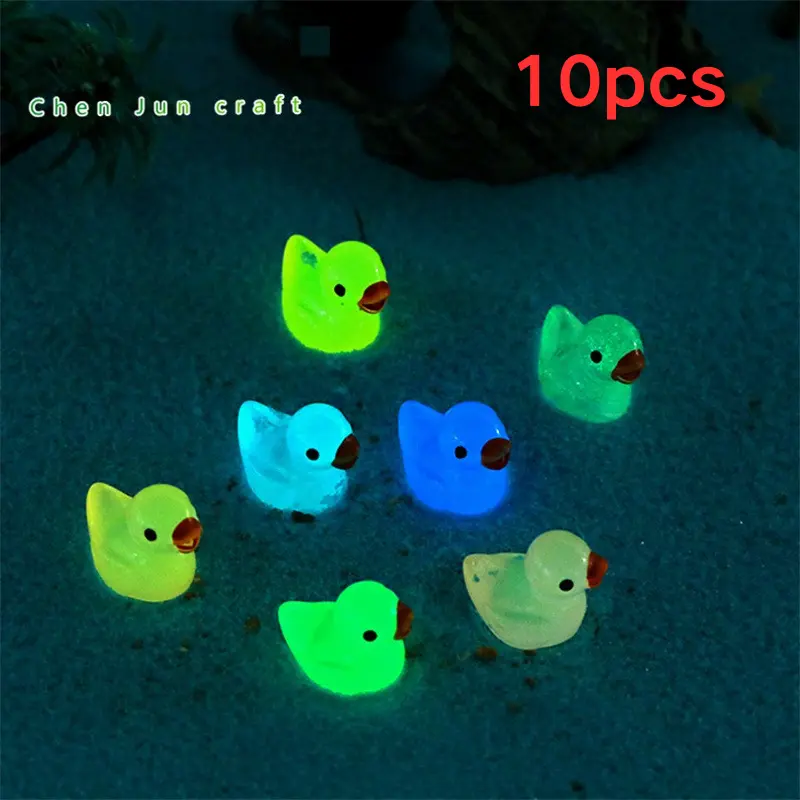 10 chiếc Mặt Dây Chuyền Búp Bê Vịt Con Phát Sáng, Nhiều Màu Sắc, Đồ Trang Trí Cảnh Quan Vi Mô Rêu, Đồ Trang Trí Sáng Tạo, Đồ Trang Sức, Đồ Thủ Công Bằng Resin