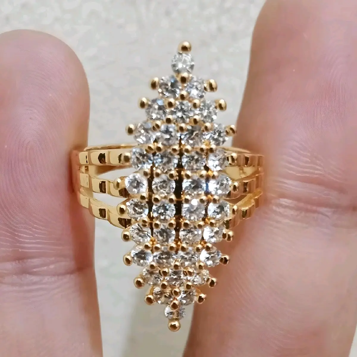 DK07.Cincin xuping dewasa lapis emas dgn full mata  zircon