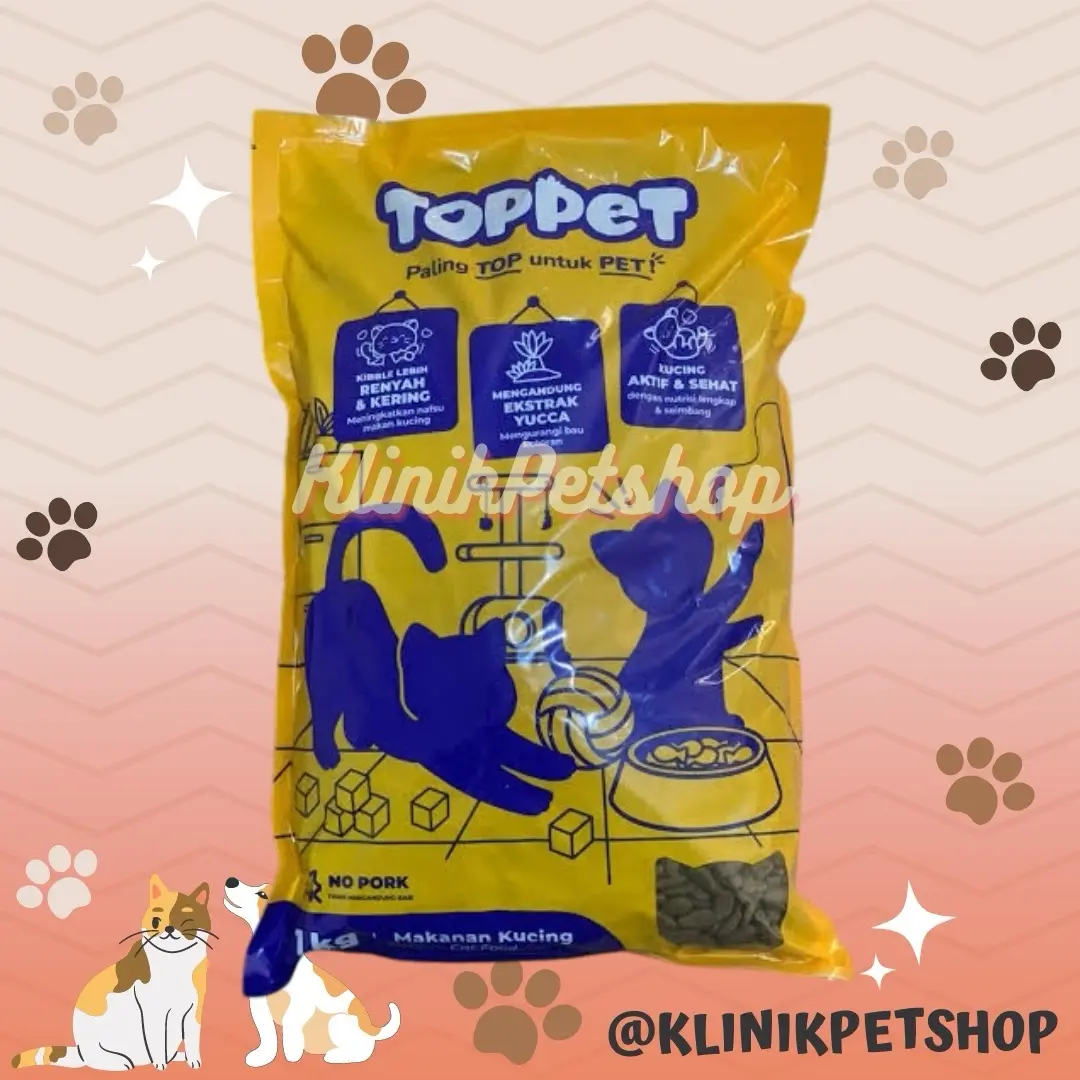 TOPPET Tuna Salmon 800gr cat food makanan kering kucing