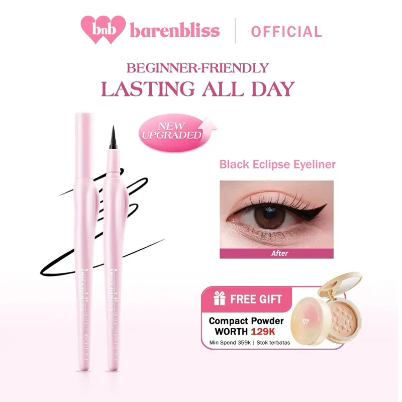【NEW LAUNCH】BNB Barenbliss Black Eclipse Eyeliner | 48H Tahan Lama, Waterproof & Smudge-Proof, Matte Black Finish [Precision & Bold Lines]