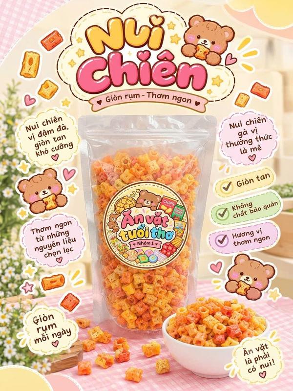 TÚI NUI CHIÊN 300g VỊ ĐẠM ĐÁ GIÒN TAN KHÓ CƯỠNG - KHÔNG CHẤT BẢO QUẢN - HƯƠNG VỊ THƠM NGON - N1