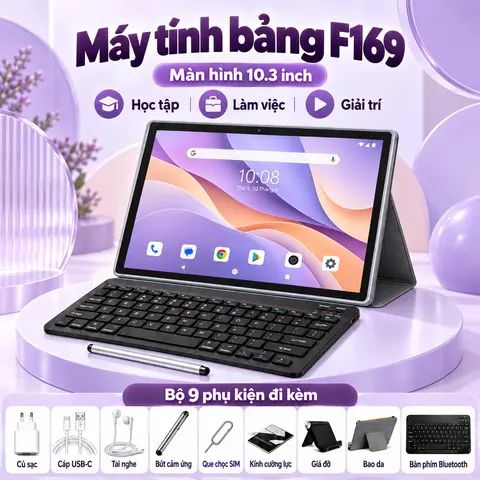 Máy Tính Bảng 10.3 Inch Chip Snapdragon 888 Cực Mạnh, Màn Hình 2K Sắc Nét, Android 12 Mượt Mà, Hỗ Trợ 2 SIM 5G Chuyên Game & Đồ Hoạ