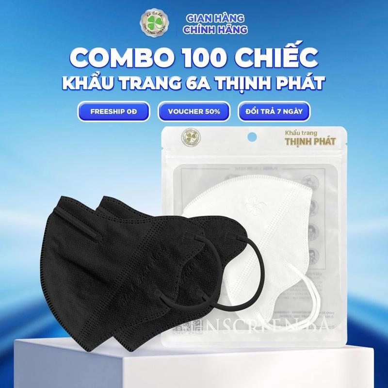 KHẨU TRANG 6A Combo 100 Chiếc Khẩu Trang 6A Thịnh Phát Cao Cấp Chống Nắng Chống Tia UV Ngăn ngừa bụi mịn