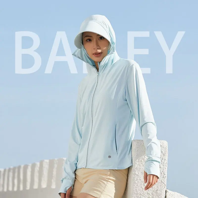 Bailey Jaket Hoodie Wanita Pelindung Sinar UV Premium Breathable Comfortable UPF50+ Olahraga Wanita Jaket 6