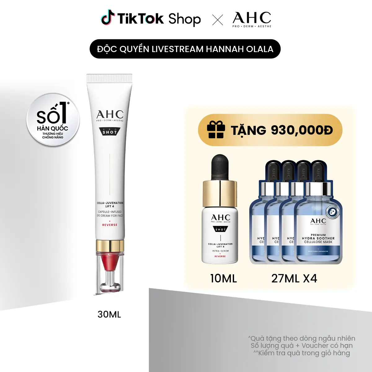 [AHC x HANNAH OLALA] Kem mắt cho mặt chống lão hóa săn chắc da PROSHOT COLLA-JUVENATION LIFT 4 AHC 30ML [2]