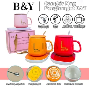 Gelas Keramik Elektrik / Mug Dengan Tatakan Penghangat Elektrik / Set Gelas Keramik / Mug Cangkir Elektrik