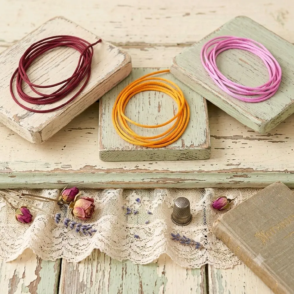 (ECER) Tali Satin Kecil 1mm untuk Gelang Kalung Masker Tali Kancing Panjang 5 Meter Aksesori DIY Ideal untuk Proyek DIY atau Aksesori Kecil