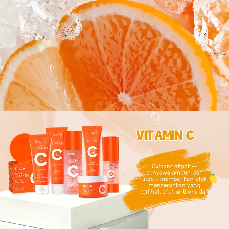 【Bpom】Disunie 5x VITAMIN C pencuci muka+serum muka pencuci muka*2 Acne-Jerawat Deep Cleanser 100g Moisturizer pelembab wajah gentle facial wash Kusam Mencerahkan Membersihkan Acid Cleansing Perawatan Extract Berjerawat Hyaluronic Aging Niacinamide 3