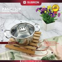 Gambar [EXCLUSIVE RACUNNUUNA] SUBRON Panci Sup Soup Pot 18cm Stainless Steel Tutup Kaca Gagang Silver Gold Kecil Kitchenware dari SUBRON KITCHENWARE Kab. Bandung 3 Tokopedia