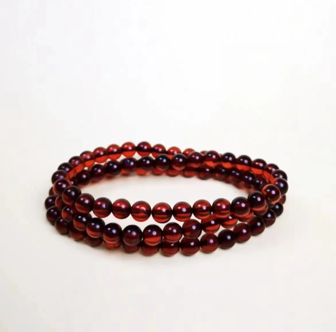 6MM Natural Blood Amber Round Beads 3 Laps Bracelet Necklace Women Men Healing Stretch Jewelry AAA Anniversary Anniversary Auspicious Birthday Daily Engagement Wedding Gift