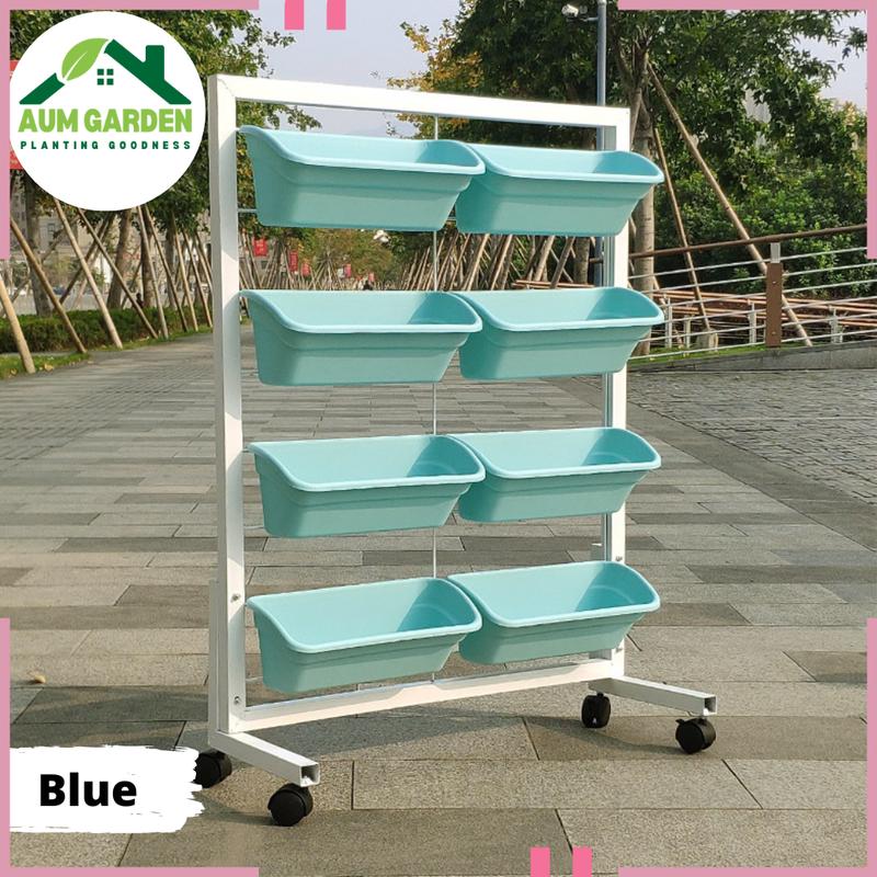 Product Introduction of Aum Garden Vertical Planter Wall Durable For Garden Balcony 4 Tier Planter With Wheels Movable 1