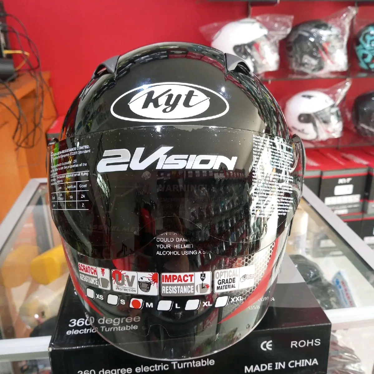 HELM KYT 2 VISION SOLID BLACK ORIGINAL