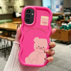 Casing Hp Untuk Samsung A24 Case Babi kartun lucu Casing ponsel Silikon Kasing Anti guncangan Kesing Perbatasan gelombang Macaron Cover Softcase Cesing
