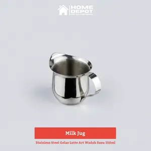 Milk Jug Stainless Steel Gelas Pitcher Kopi Latte Art Wadah Susu 150ml
