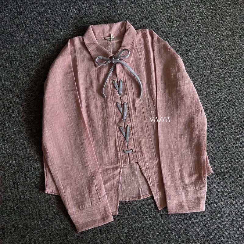 RIBBON SHIRT KEMEJA TALI KEMEJA WANITA BAHAN KATUN 7