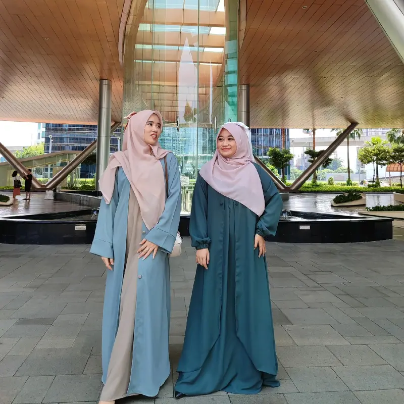 Abaya Arab Polos Gamis Simple Dress Delia Premium Free Hijab Paris Jadul dan Bross Magnet Muslim Wanita Syari Mewah 0