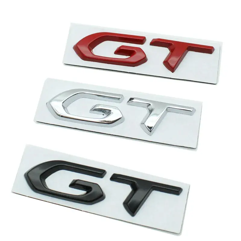 Logo Kim Loại 3d Chữ Gt Biểu Tượng Cốp Xe Ô Tô Đề Can Decal Can, Cho Peugeot 208 308 3008 207 508 5008 408 Gt Line, Phụ Kiện Nhãn Dán 0