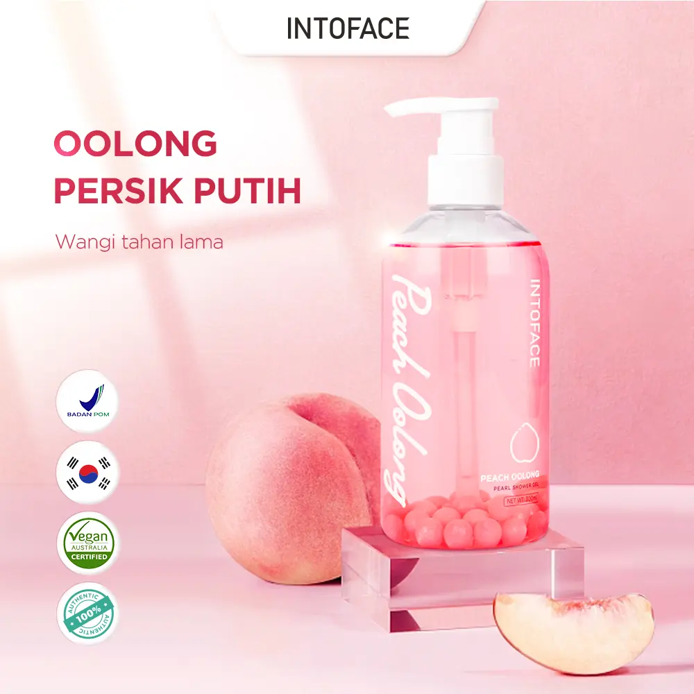 INTOFACE VC White Peach Oolong Pearl Shower Gel 300ml Mencerahkan dan Melembabkan kulit Long-lasting fragrance Perawatan Tubuh