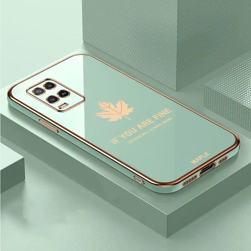 Casing telepon if you are fine daun maple Daun kuning phone case for OPPO A54 4G,Daun kuning pattern,cute,TPU material,Daun kuning,cover 2