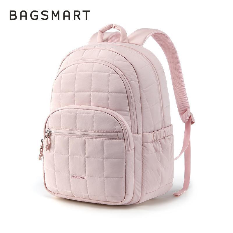 Đựng Laptop, Ba Lô Công Thái Học, Túi Du Lịch BAGSMART, Balo Du Lịch Nữ, Ba Lô Chần Bông Hằng Ngày, Dung Tích Lớn, Chống Nước, Thích Hợp Cho Máy Tính Xách Tay 15.6 Inch, Có Thể Treo Trên Tay Kéo Va Li.