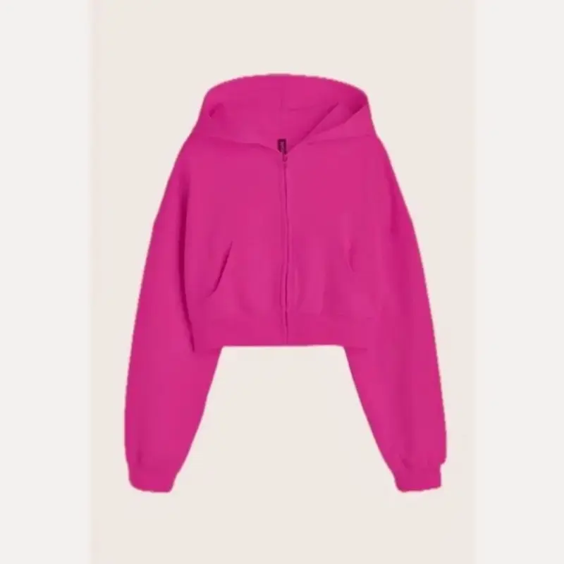 Crop zipper Hoodie bahan tebal dan lembut 5