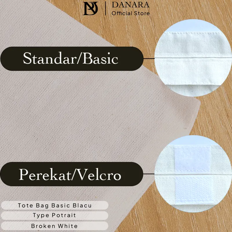 DANARA Tote Bag Basic Blacu Polos Type Potrait 25X30 - Broken White 4