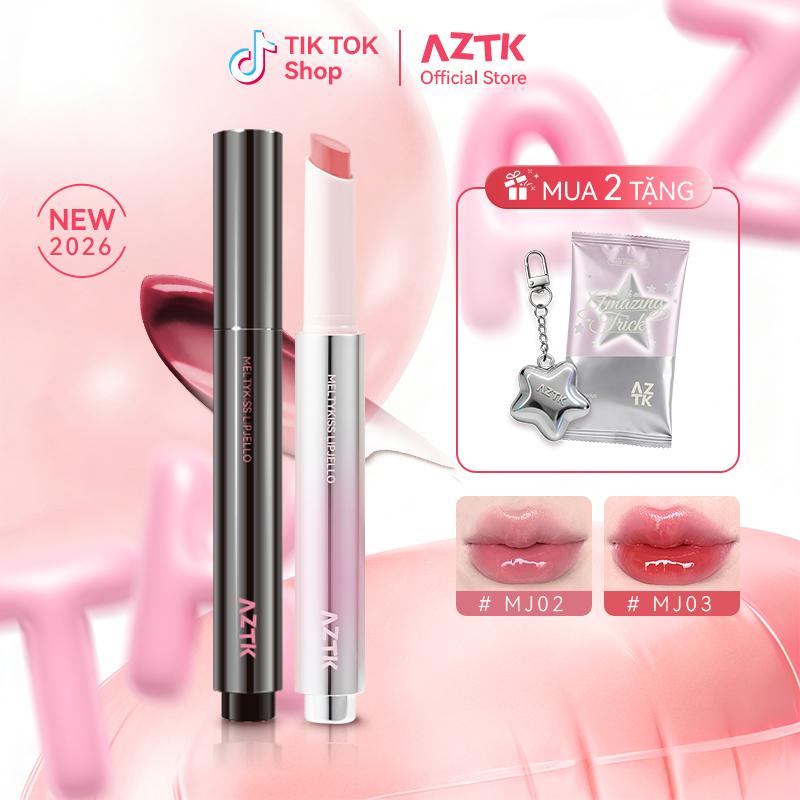 【AZTK MELTYKISS】Combo 2 Thỏi Son Bóng AZTK Căng Bóng Mềm Môi Ẩm Mượt Tự Nhiên Màu Đẹp 1.9g