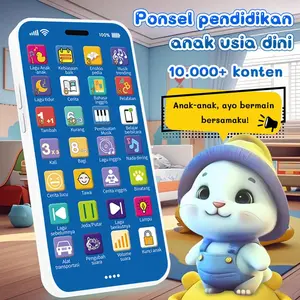 Mainan anak-anak, pendidikan dini, ponsel anak-anak, fungsi 36 tombol, belajar simbol fonetik, belajar matematika, belajar cerita bahasa Inggris, lagu pengantar tidur, nada dering telepon, lagu anak-anak, transportasi, panggilan hewan Edukasi Plastik