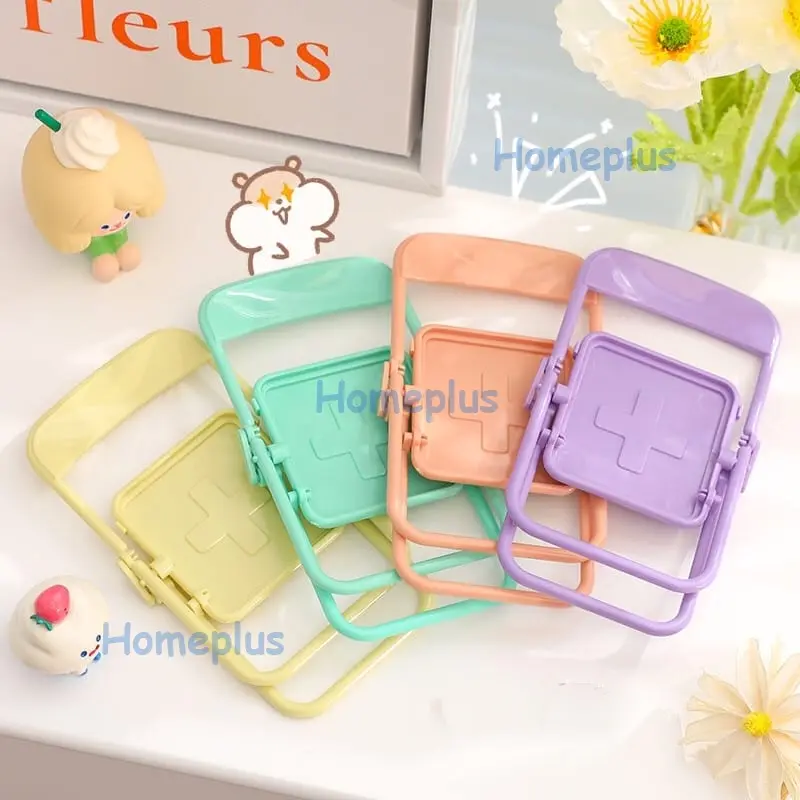 HomePlus Stand Kursi Macaron Holder Universal Dudukan Penyangga Handphone Model Bangku Mini Chair Folding Mobile Phone Stand Holder Hp Model Kursi 1