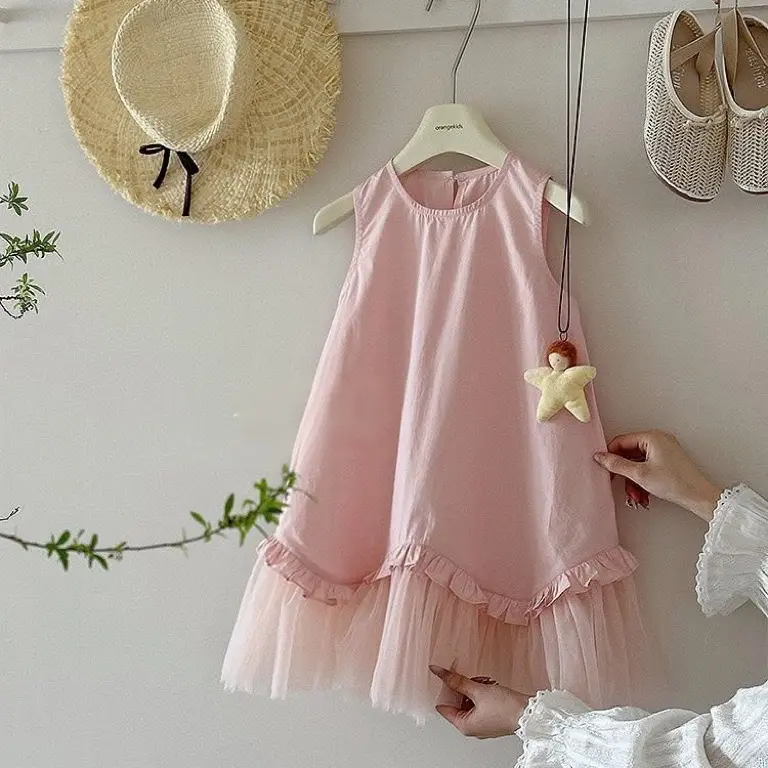 Váy Thô Hàn Chất Liệu Mềm Mại Thoáng Mát Xinh Xắn Cho Bé Đi Chơi Đi Tiệc Mùa Hè
