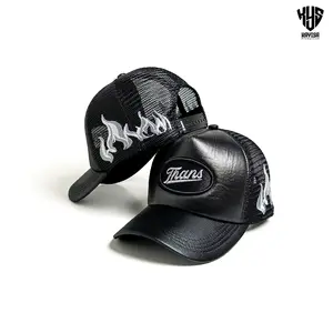 Kys Production-Topi Trucker Full Bordir Motif Thans Api Unik/Topi Jaring Bordir Api Api Pria Premium