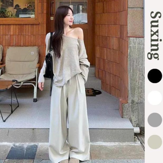 Áo lệch vai dài tay, Áo thun dài tay lệch vai chất thun tăm thỏ mềm mại Nữ Women - S104 Top Nữ